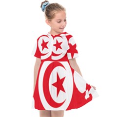 Tunisia Flag Map Geography Outline Kids  Sailor Dress by Sapixe