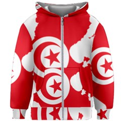 Tunisia Flag Map Geography Outline Kids  Zipper Hoodie Without Drawstring