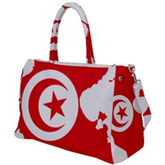 Tunisia Flag Map Geography Outline Duffel Travel Bag