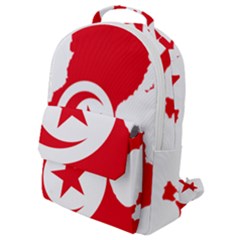 Tunisia Flag Map Geography Outline Flap Pocket Backpack (Small)