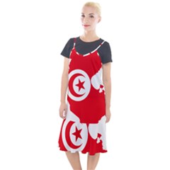 Tunisia Flag Map Geography Outline Camis Fishtail Dress