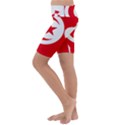 Tunisia Flag Map Geography Outline Kids  Lightweight Velour Cropped Yoga Leggings View2