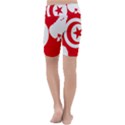 Tunisia Flag Map Geography Outline Kids  Lightweight Velour Cropped Yoga Leggings View4