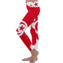 Tunisia Flag Map Geography Outline Kids  Lightweight Velour Classic Yoga Leggings View2