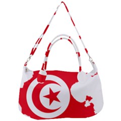 Tunisia Flag Map Geography Outline Removal Strap Handbag