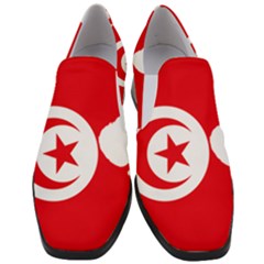 Tunisia Flag Map Geography Outline Women Slip On Heel Loafers