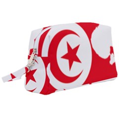 Tunisia Flag Map Geography Outline Wristlet Pouch Bag (Large)