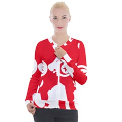 Tunisia Flag Map Geography Outline Casual Zip Up Jacket
