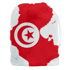 Tunisia Flag Map Geography Outline Drawstring Pouch (XXXL)