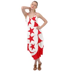 Tunisia Flag Map Geography Outline Layered Bottom Dress
