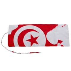Tunisia Flag Map Geography Outline Roll Up Canvas Pencil Holder (S)