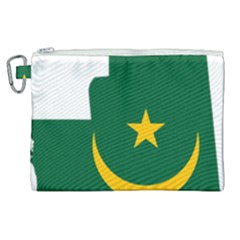 Mauritania Flag Map Geography Canvas Cosmetic Bag (xl) by Sapixe