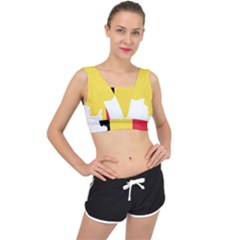 Belgium Country Europe Flag V-back Sports Bra