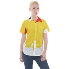 Belgium Country Europe Flag Women s Short Sleeve Pocket Shirt