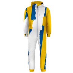 Sweden Country Europe Flag Borders Hooded Jumpsuit (men)  by Sapixe