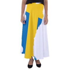 Sweden Country Europe Flag Borders Flared Maxi Skirt