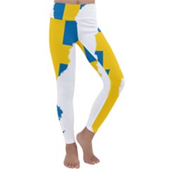 Sweden Country Europe Flag Borders Kids  Lightweight Velour Classic Yoga Leggings by Sapixe