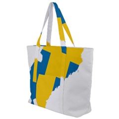 Sweden Country Europe Flag Borders Zip Up Canvas Bag