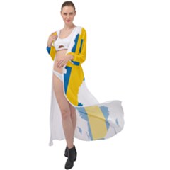 Sweden Country Europe Flag Borders Maxi Chiffon Beach Wrap by Sapixe