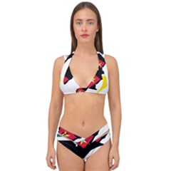 Mozambique Flag Map Geography Double Strap Halter Bikini Set by Sapixe