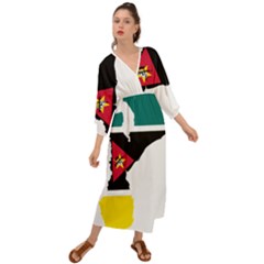Mozambique Flag Map Geography Grecian Style  Maxi Dress by Sapixe