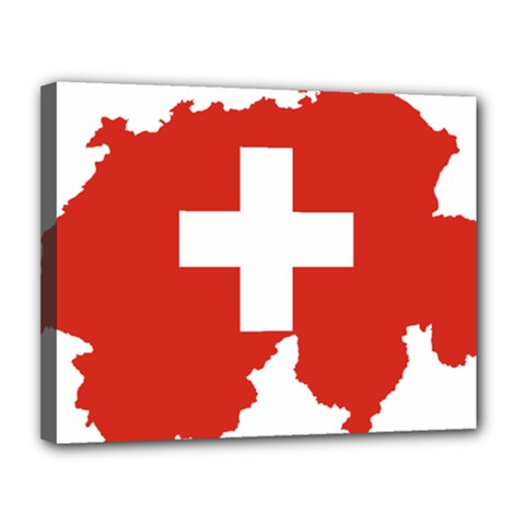 Switzerland Country Europe Flag Canvas 14  X 11  (stretched) by Sapixe