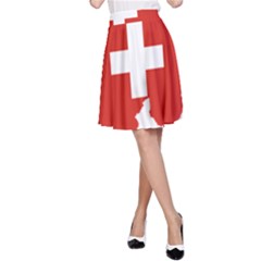 Switzerland Country Europe Flag A-line Skirt
