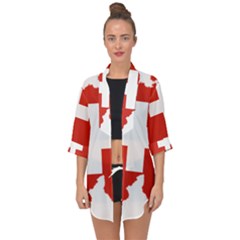 Switzerland Country Europe Flag Open Front Chiffon Kimono by Sapixe