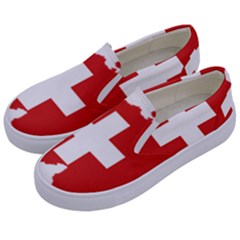 Switzerland Country Europe Flag Kids  Canvas Slip Ons