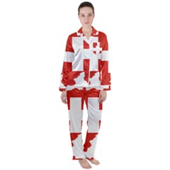 Switzerland Country Europe Flag Satin Long Sleeve Pyjamas Set