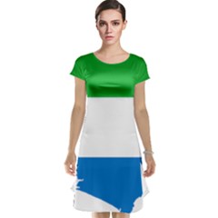 Sierra Leone Flag Map Geography Cap Sleeve Nightdress