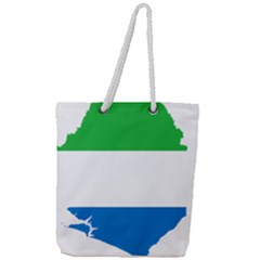 Sierra Leone Flag Map Geography Full Print Rope Handle Tote (large) by Sapixe