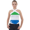 Sierra Leone Flag Map Geography Cross Neck Velour Top View1