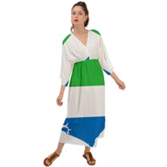 Sierra Leone Flag Map Geography Grecian Style  Maxi Dress by Sapixe