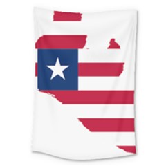 Liberia Flag Map Geography Outline Large Tapestry by Sapixe