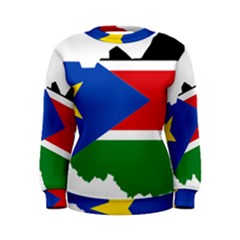 South Sudan Flag Map Geography Women s Sweatshirt