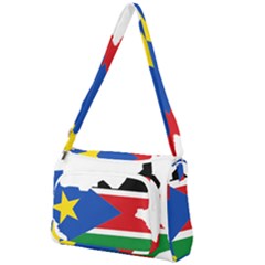 South Sudan Flag Map Geography Front Pocket Crossbody Bag by Sapixe