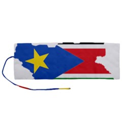 South Sudan Flag Map Geography Roll Up Canvas Pencil Holder (m)