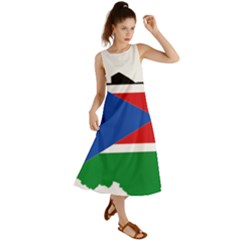 South Sudan Flag Map Geography Summer Maxi Dress