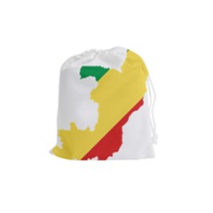 Congo Flag Map Geography Outline Drawstring Pouch (medium) by Sapixe