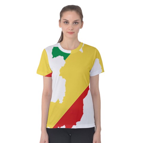 Congo Flag Map Geography Outline Women s Cotton Tee by Sapixe