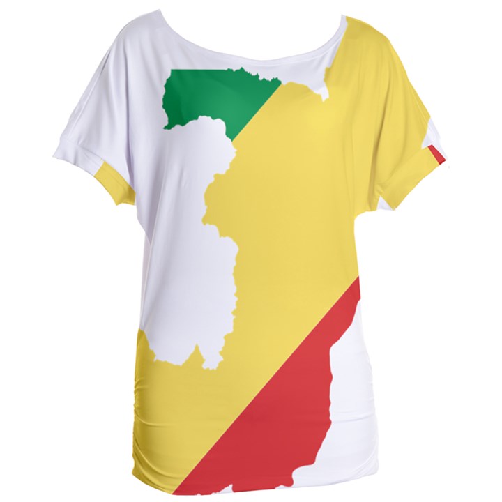 Congo Flag Map Geography Outline Women s Oversized Tee