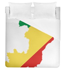 Congo Flag Map Geography Outline Duvet Cover (queen Size)