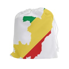 Congo Flag Map Geography Outline Drawstring Pouch (XXL)