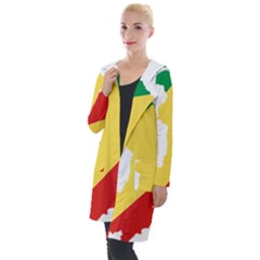Congo Flag Map Geography Outline Hooded Pocket Cardigan