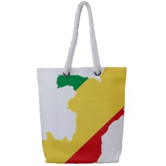 Congo Flag Map Geography Outline Full Print Rope Handle Tote (Small)