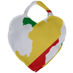 Congo Flag Map Geography Outline Giant Heart Shaped Tote