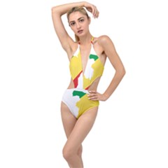 Congo Flag Map Geography Outline Plunging Cut Out Swimsuit