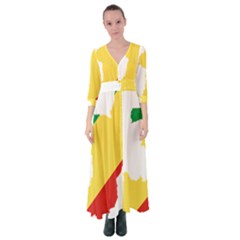 Congo Flag Map Geography Outline Button Up Maxi Dress by Sapixe