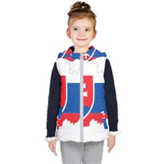 Slovakia Country Europe Flag Kids  Hooded Puffer Vest